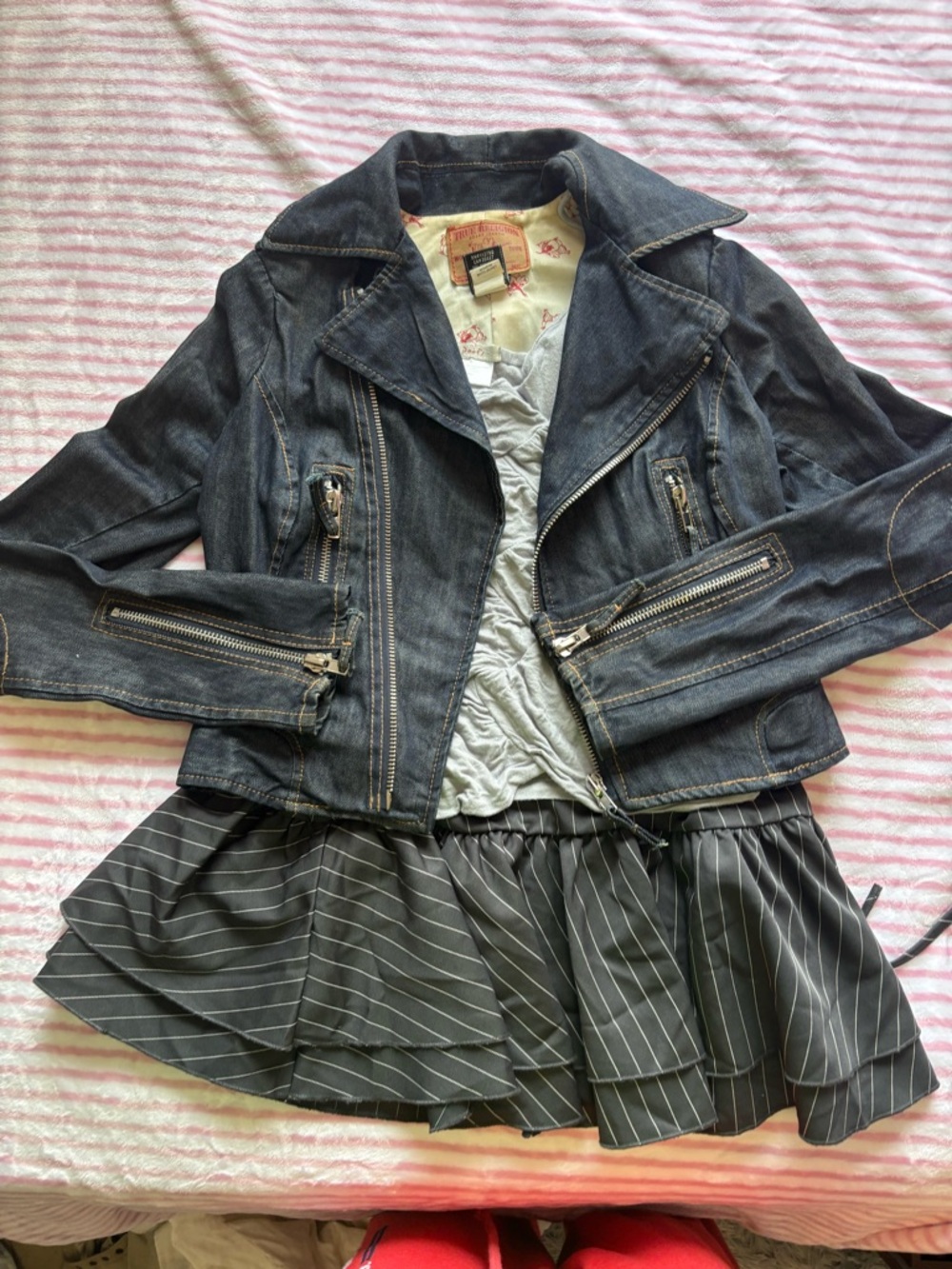Outfit bundle Denim Moto Jacket - Dark Blue